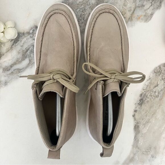 STEVE MADDEN Willis High-Top Chukka Sneaker in Taupe Leather Size 12 - Picture 9 of 15
